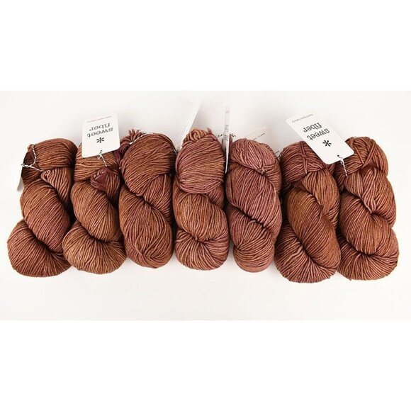 Sweet Fiber Merino Twist Worsted Yarn 7 Skeins SW Merino Hand Dyed Rose Gold - Picture 1 of 4
